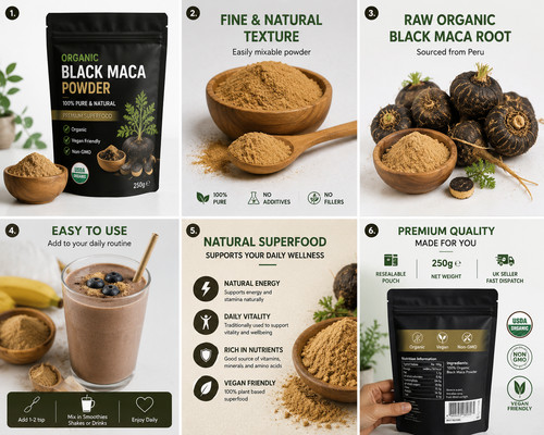 Organic black maca powder 100 - organic,